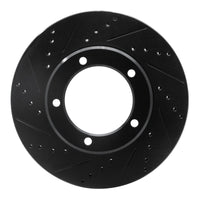 R1 Concepts R1 98-07 Lexus LX470 Front Left Drilled & Slotted Black Brake Rotor