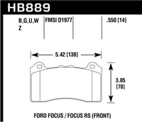 Hawk Performance Hawk 2017 Ford Focus DTC-60 Race Front Brake Pads
