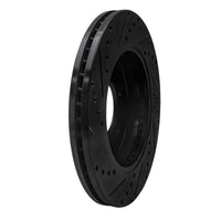 R1 Concepts R1 99-07 Ford E-350 Econoline Club Wagon Rear Right Drilled & Slotted Black Brake Rotor