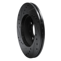 R1 Concepts R1 86-91 Acura Integra Front Right Drilled & Slotted Black Brake Rotor