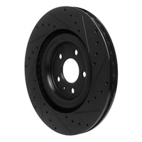 R1 Concepts R1 2017-2025 Audi Q8 e-Tron Sportback Rear Left Drilled & Slotted Black Brake Rotor