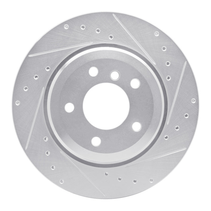 R1 Concepts R1 01-06 BMW 330I Rear Right Drilled & Slotted Silver Brake Rotor