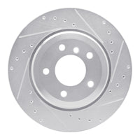 R1 Concepts R1 01-06 BMW 330I Rear Right Drilled & Slotted Silver Brake Rotor