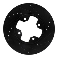 R1 Concepts R1 79-83 Nissan 280ZX Front Right Drilled & Slotted Black Brake Rotor