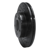 R1 Concepts R1 87-89 Nissan 300ZX Turbo Front Right Drilled & Slotted Black Brake Rotor