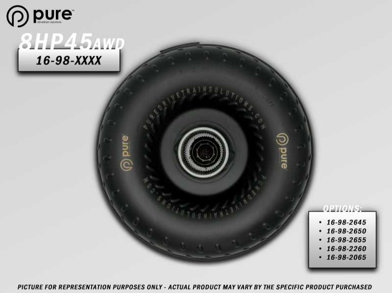Pure Drivetrain Solutions Pure Drivetrain 8HP45 High Performance Billet Race Torque Converter - 22/60 Stator - AWD