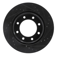 R1 Concepts R1 05-12 Ford F-250 4WD (Super Duty) Rear Left Drilled & Slotted Black Brake Rotor