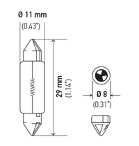 Hella Bulb 6428 12V 3W SV7-8 T2.25 8x28mm