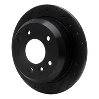 R1 Concepts R1 86-89 Jaguar Vanden Plas Rear Left Drilled & Slotted Black Brake Rotor
