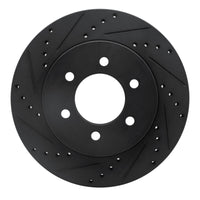 R1 Concepts R1 04-08 Ford F-150 4WD Front Left Drilled & Slotted Black Brake Rotor