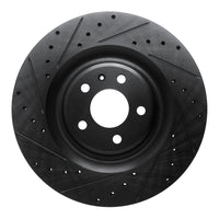 R1 Concepts R1 2017-2025 Audi Q8 e-Tron Sportback Rear Left Drilled & Slotted Black Brake Rotor