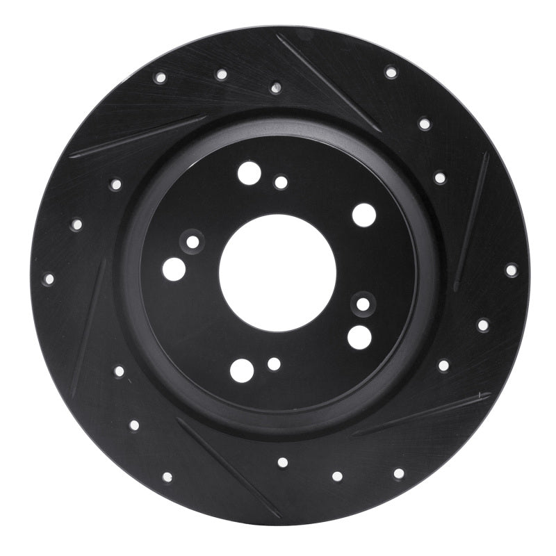 R1 Concepts R1 00-09 Honda S2000 Rear Right Drilled & Slotted Black Brake Rotor
