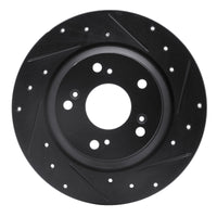 R1 Concepts R1 00-09 Honda S2000 Rear Right Drilled & Slotted Black Brake Rotor