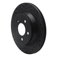R1 Concepts R1 94-04 Ford Mustang Rear Left Drilled & Slotted Black Brake Rotor