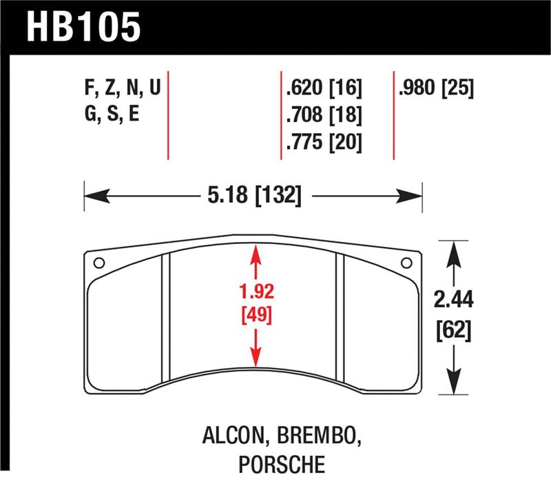 Hawk Performance Hawk Alcon B Caliber HP+ Street Brake Pads