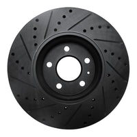 R1 Concepts R1 2011-2017 Audi A4 (USA/Canada) Front Right Drilled & Slotted Black Brake Rotor