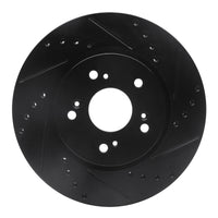 R1 Concepts R1 07-16 Acura RDX Front Right Drilled & Slotted Black Brake Rotor