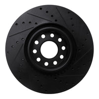 R1 Concepts R1 99-04 Audi S6 Front Left Drilled & Slotted Black Brake Rotor