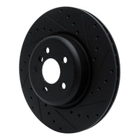 R1 Concepts R1 16-25 BMW 330e Rear Right Drilled & Slotted Black Brake Rotor