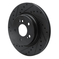 R1 Concepts R1 93-02 Mercedes-Benz 600SL Rear Left Drilled & Slotted Black Brake Rotor