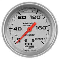 AutoMeter Gauge Oil Press 2-5/8in. 200PSI Liquid Filled Mech Ultra-Lite