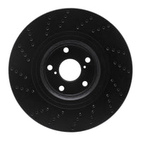 R1 Concepts R1 07-11 Lexus GS350 Right Front Drilled Black Brake Rotor