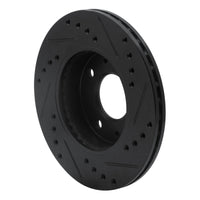 R1 Concepts R1 86-17 Nissan NX Front Left Drilled & Slotted Black Brake Rotor