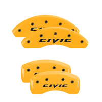 MGP 4 Caliper Covers Engraved Front & Rear MGP Yellow Finish Black Char 2007 Honda Civic