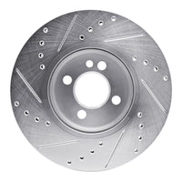 R1 Concepts R1 07-15 Mini Cooper (Excl Clubman) Front Right Drilled & Slotted Silver Brake Rotor