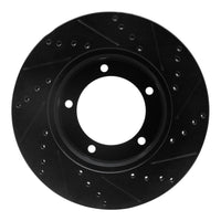 R1 Concepts R1 98-07 Lexus LX470 Front Left Drilled & Slotted Black Brake Rotor