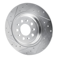 R1 Concepts R1 14-23 Jeep Cherokee Rear Left Drilled & Slotted Silver Brake Rotor