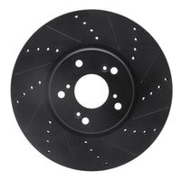 R1 Concepts R1 04-08 Acura TL Front Right Drilled & Slotted Black Brake Rotor
