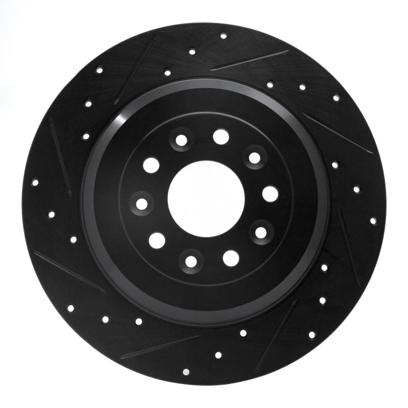 R1 Concepts R1 05-19 Ford Five Hundred Rear Left Drilled & Slotted Black Brake Rotor