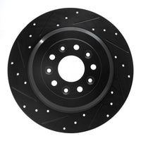 R1 Concepts R1 05-19 Ford Five Hundred Rear Left Drilled & Slotted Black Brake Rotor