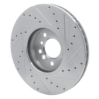 R1 Concepts R1 00-06 BMW X5 Front Left Drilled & Slotted Silver Brake Rotor