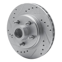 R1 Concepts R1 87-92 Lincoln Mark VII Front Left Drilled & Slotted Silver Brake Rotor