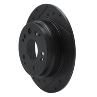 R1 Concepts R1 01-03 Acura CL Rear Left Drilled & Slotted Black Brake Rotor