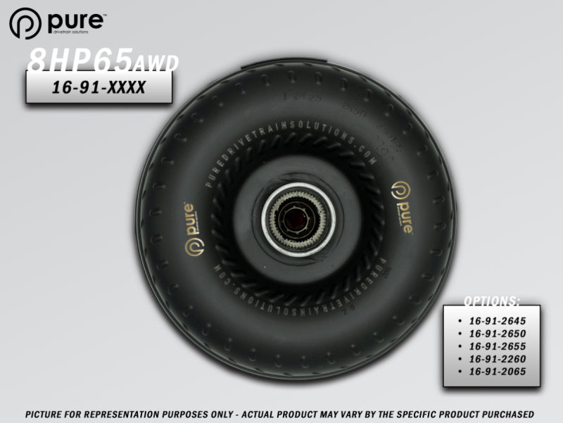 Pure Drivetrain Solutions Pure Drivetrain 8HP65 High Performance Billet Race Torque Converter - 26/50 Stator - AWD