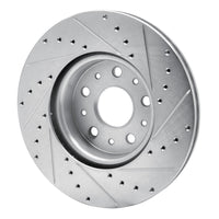 R1 Concepts R1 16-25 Cadillac CT5 Front Left Drilled & Slotted Silver Brake Rotor