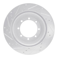 R1 Concepts R1 99-07 Ford E-350 Super Duty Rear Right Drilled & Slotted Silver Brake Rotor