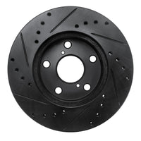 R1 Concepts R1 92-98 Lexus SC300 Front Right Drilled & Slotted Black Brake Rotor