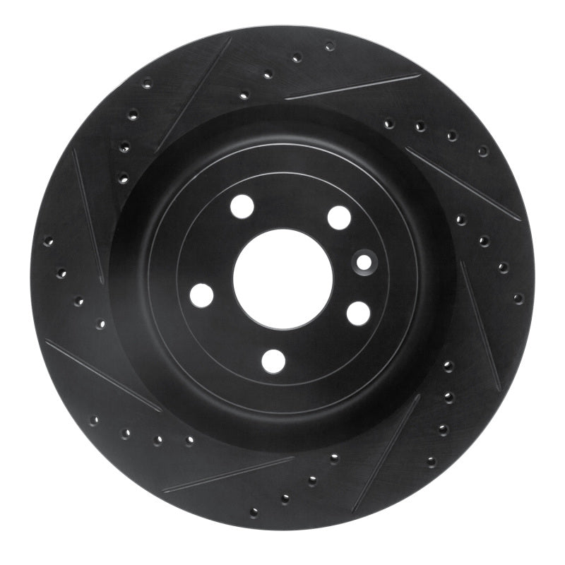 R1 Concepts R1 13-19 Ford Police Interceptor Sedan Front Left Drilled & Slotted Black Brake Rotor