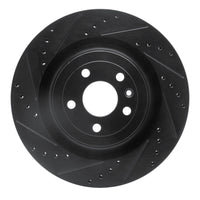 R1 Concepts R1 13-19 Ford Police Interceptor Sedan Front Left Drilled & Slotted Black Brake Rotor