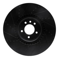 R1 Concepts R1 18-25 Land Rover Range Rover Front Right Drilled & Slotted Black Brake Rotor