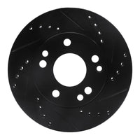 R1 Concepts R1 87-93 Mercedes-Benz 190D Front Right Drilled & Slotted Black Brake Rotor