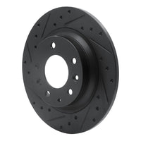 R1 Concepts R1 98-15 Ford Fusion Rear Left Drilled & Slotted Black Brake Rotor