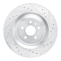 R1 Concepts R1 15-18 Porsche Macan Rear Right Drilled & Slotted Silver Brake Rotor