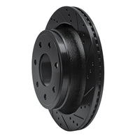 R1 Concepts R1 12-14 Ford F-150 RWD Rear Right Drilled & Slotted Black Brake Rotor