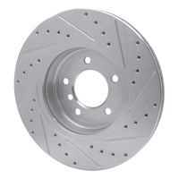 R1 Concepts R1 01-08 BMW 330I Front Left Drilled & Slotted Silver Brake Rotor