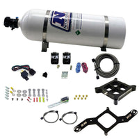 Nitrous Express 4150 Single Entry Billet Crossbar Nitrous Plate Kit (50-300HP) w/15lb Bottle